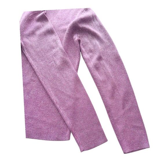 New York & Company Women's Purple Sparkle V-Neck Sweater Pullover (XS) - Picture 4 of 8